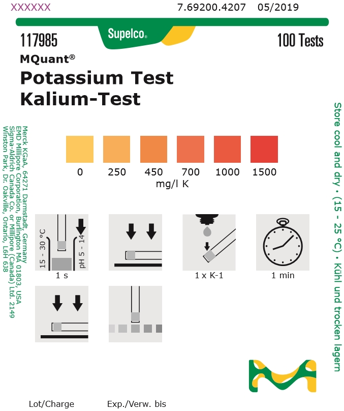 117985-K 칼슘 측정키트 Potassium 칼슘검사 Merck