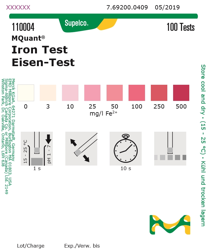 110004-Fe2+철 측정키트 Iron 철검사 Merck