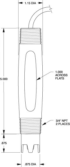 pH620-S400GTK 온라인용 pH미터 고온 PT1000 배관삽입 침적형 탱크