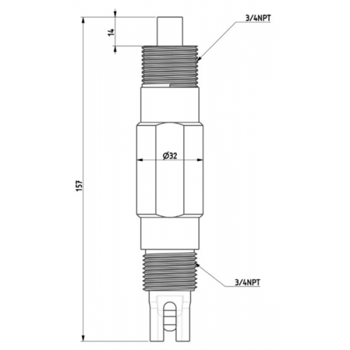 pH-6100D-SPH10T 온라인용 pH미터 3/4인치 무보충형 배관 온도보상 탱크