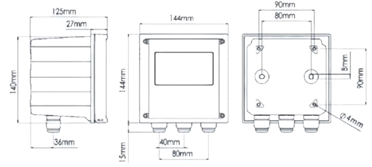 pH6100RS-5273792 온라인용 pH미터 RS485 Ceramic Junction 하수 폐수 폴리모